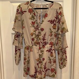 Floral Print Women's Romper